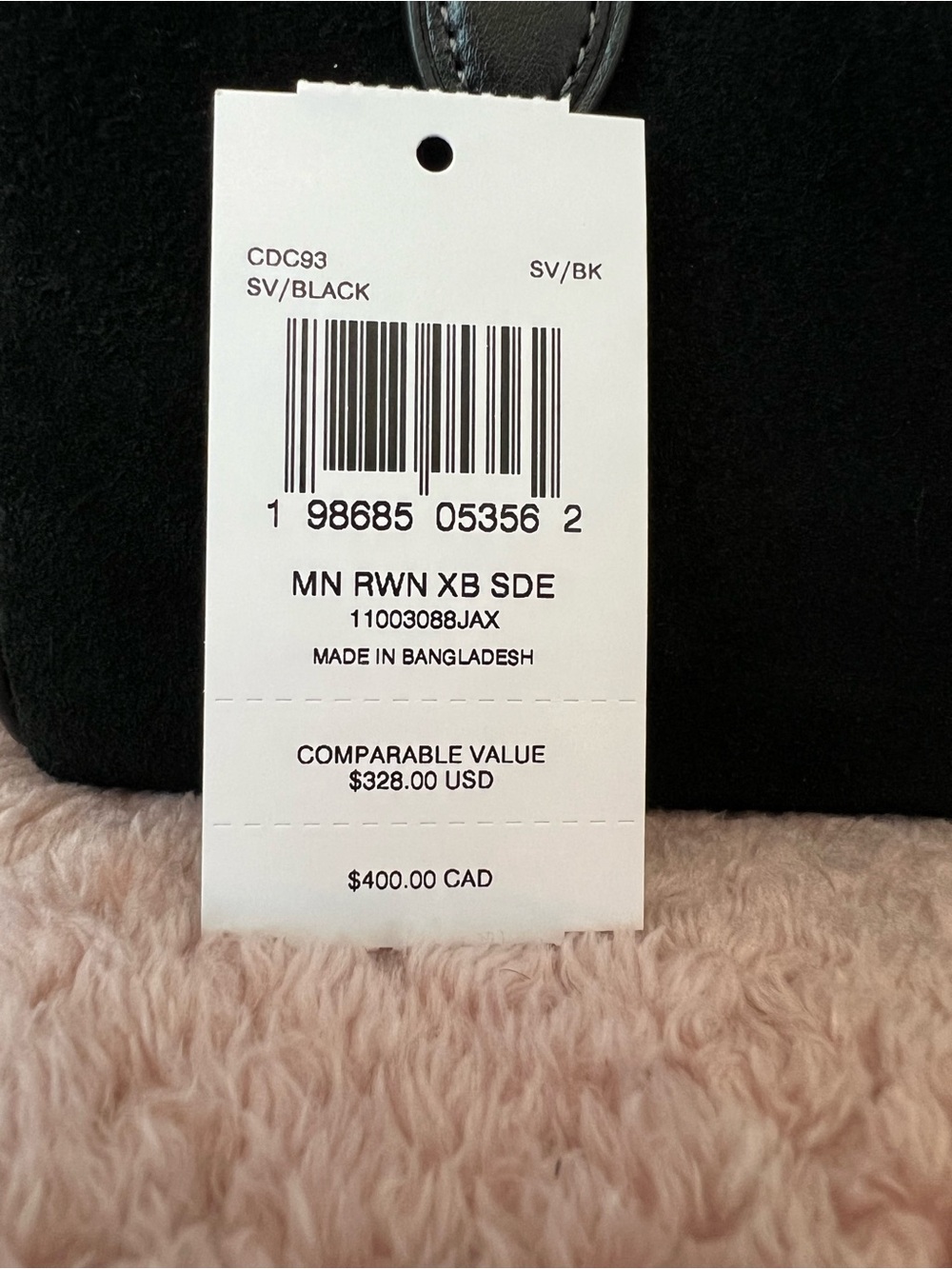 Coach Black Suede Mini Rowan with Silver Hardware - Picture 8 of 8